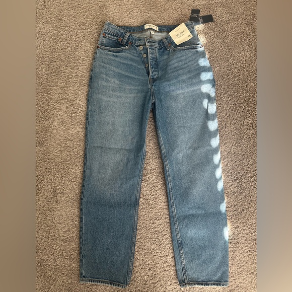 NWT Abercrombie & Fitch High Rise Dad Jeans - 6S Curve Love - Picture 1 of 4